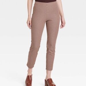 High Rise Skinny Ankle Plaid Pants